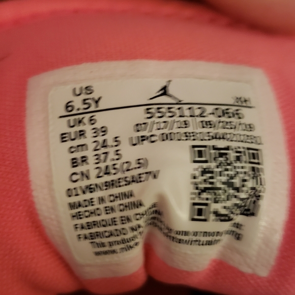 FINAL SALE Nike Air Jordan 1 Mid Black Digital Pink  Size 6.5Y (UK 6) VG Cond - Picture 7 of 9